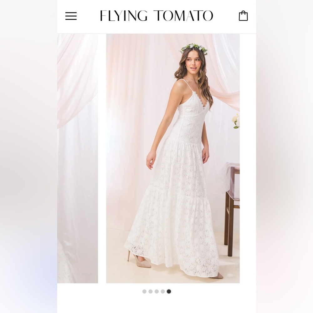 Flying Tomato White Maxi Dress